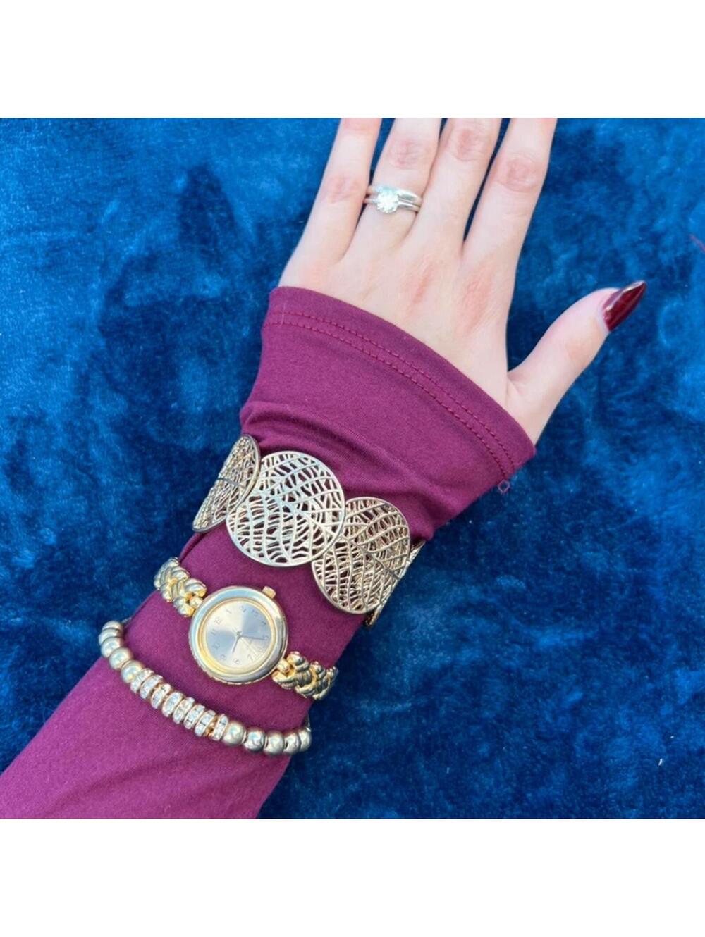 Gold Watch & Bracelet Set